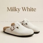 Mimchic Suede Clogs Milky White