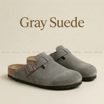 Mimchic Suede Clogs Gray