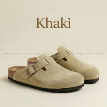 Mimchic Suede Clogs Khaki