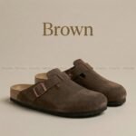 Mimchic Suede Clogs Brown