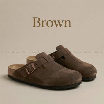 Mimchic Suede Clogs Brown