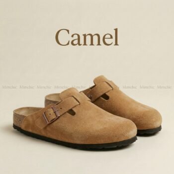 Mimchic Suede Clogs Camel