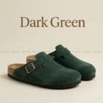 Mimchic Suede Clogs Dark Green